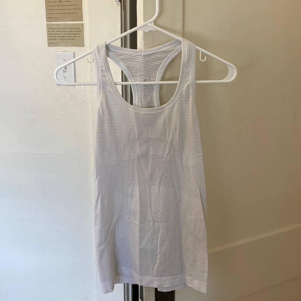 White classic lululemon tank
